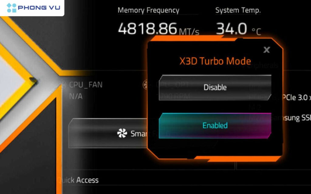 X3D Turbo 模式支援自動調整以最佳化 Ryzen 處理器的效能